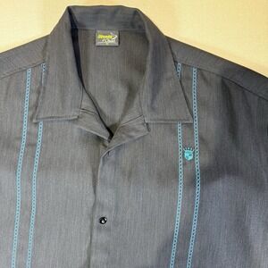 Steady Classics Bowling Shirt Mens 3XL Black / Blue Embroidered Made in USA